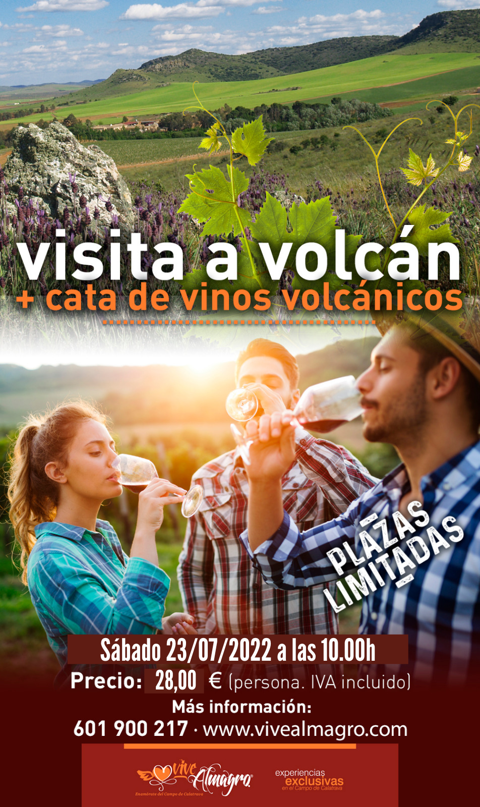 visita a volcán y cata de vinos volcánicos en Almagro