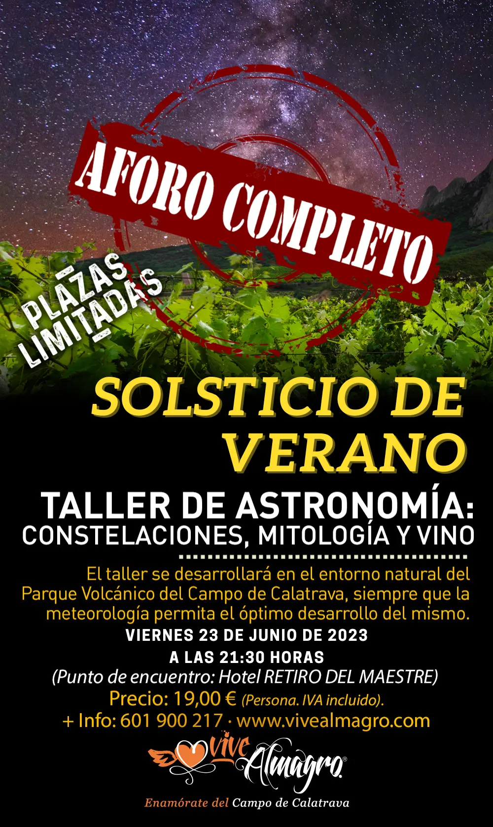 taller de astronomía en Almagro