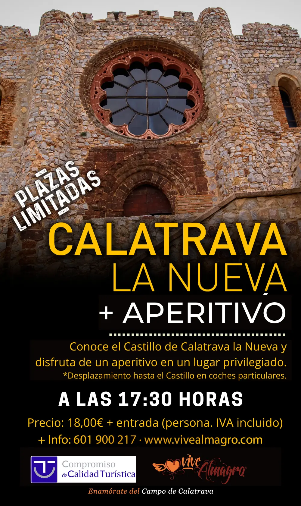 castillo de calatrava a las 17.30h 18 euros