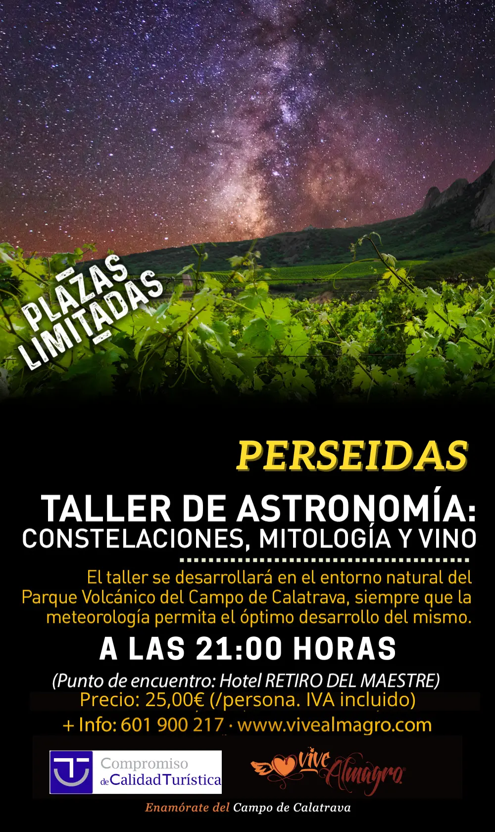 Perseidas a las 21.00h 25€