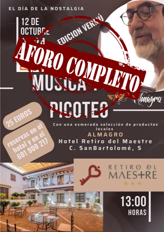 12 de octubre a las 13.00h aforo completo