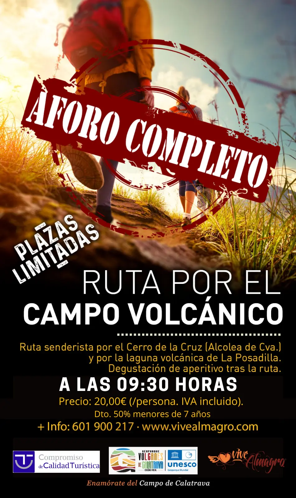 a las 9.30h aforo completo y 20 euros