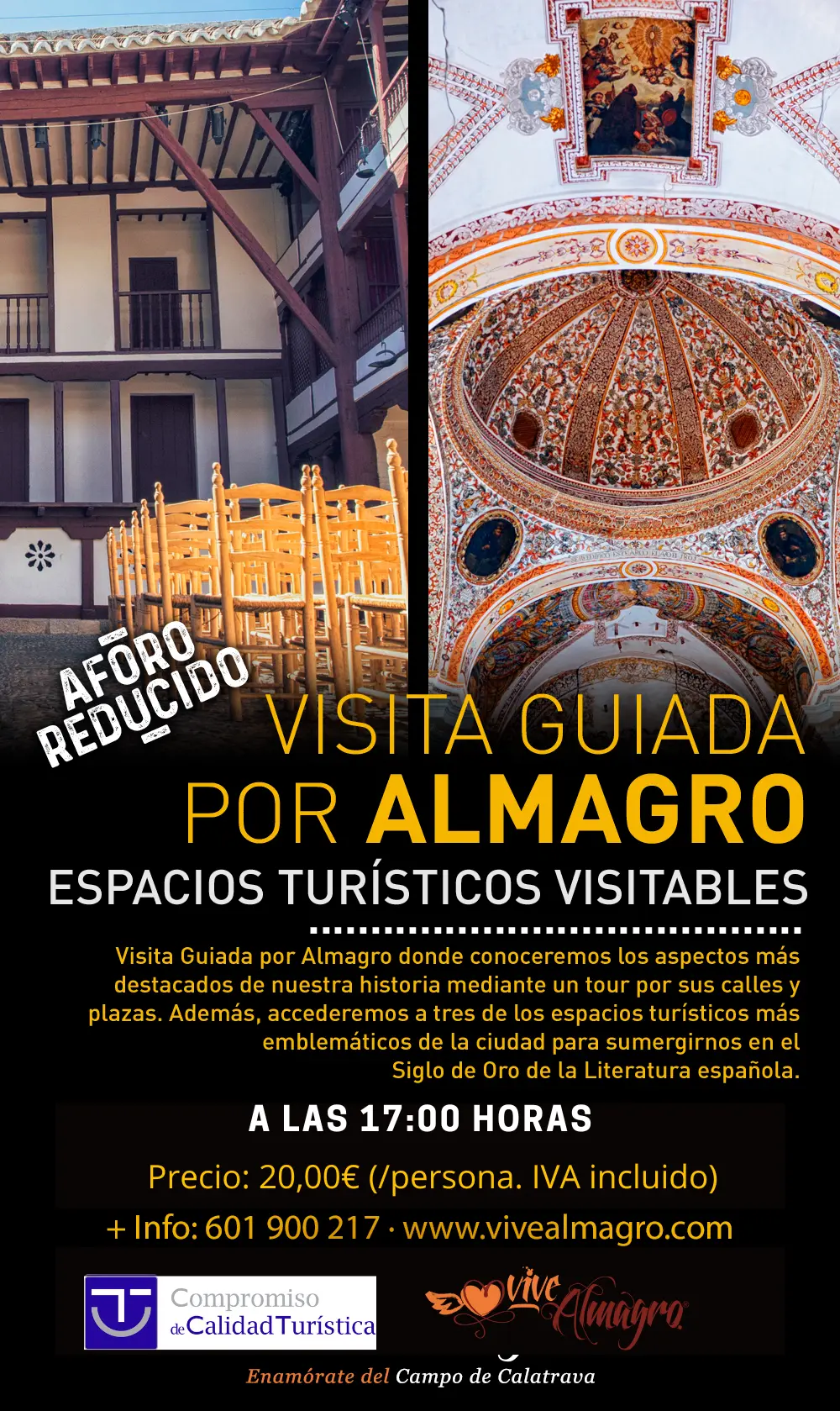 a las 17.00h y 20 €