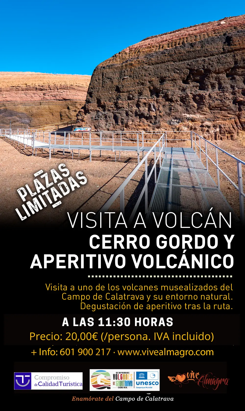 a las 11.30 con aperitivo y 20 euros