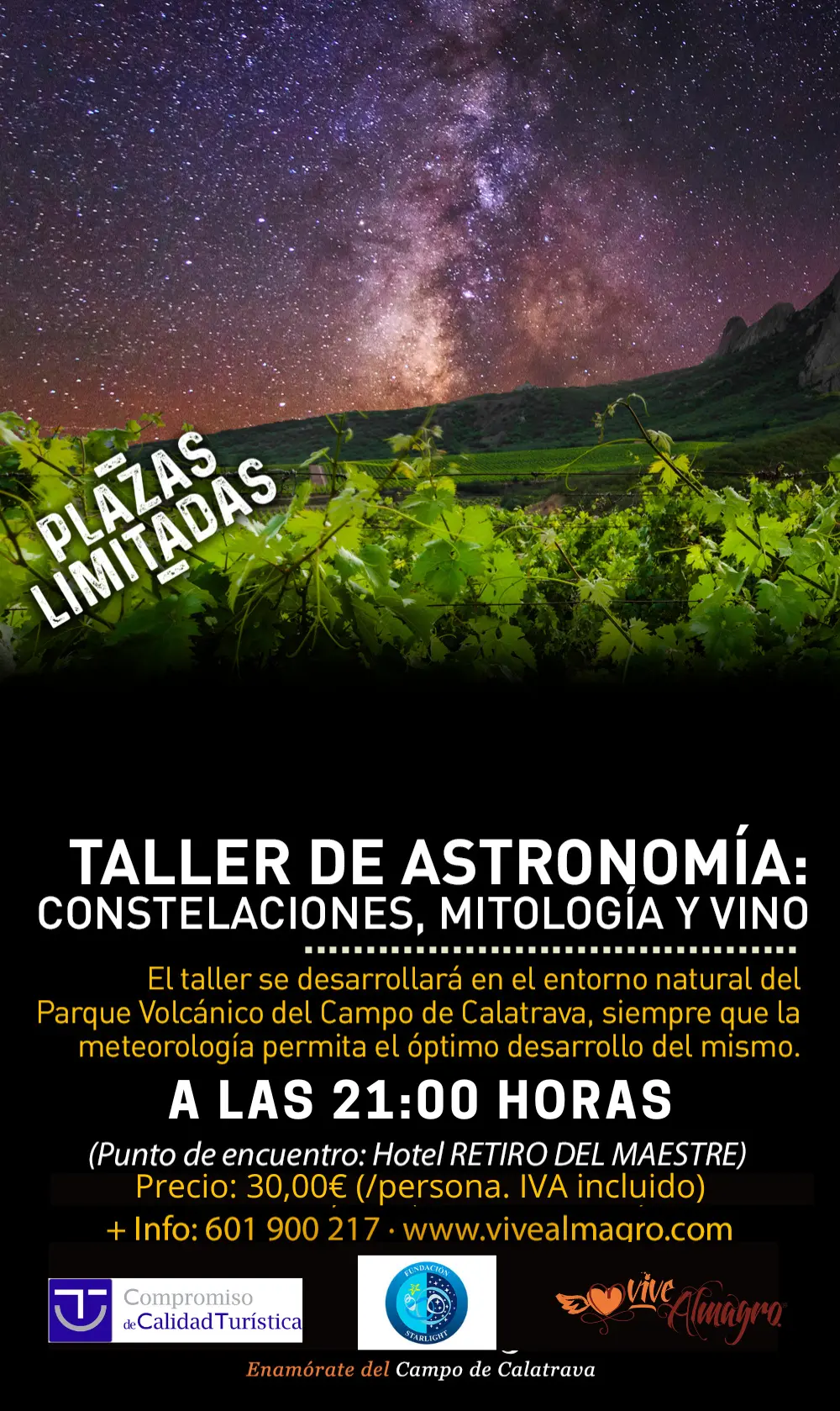 30€ con aperitivo a las 21.00h