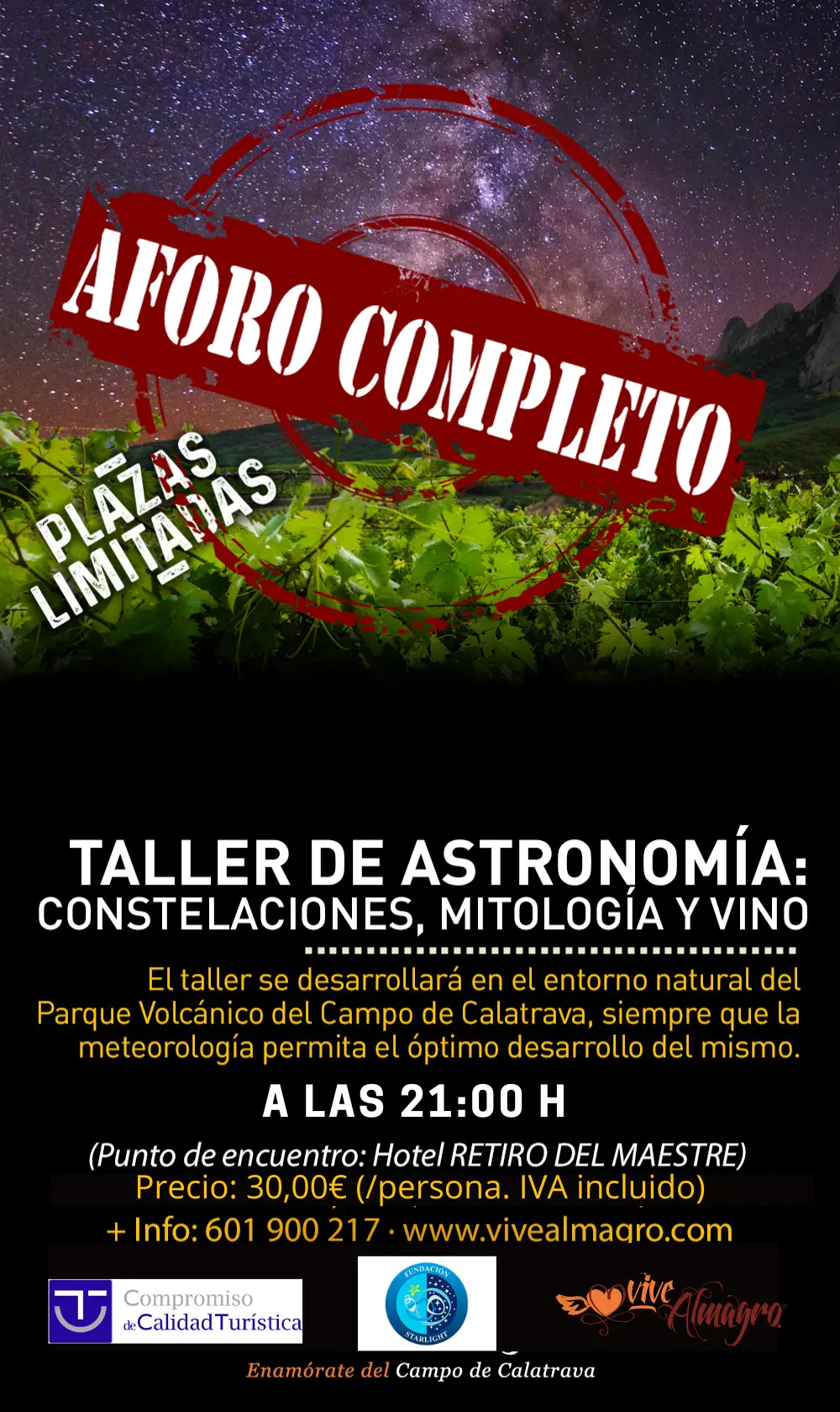 aforo completo a las 21.00h 30 €