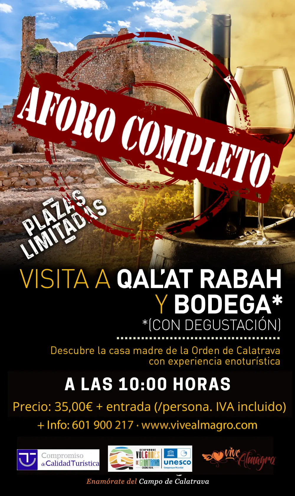 aforo completo a las 10.00h y 35€