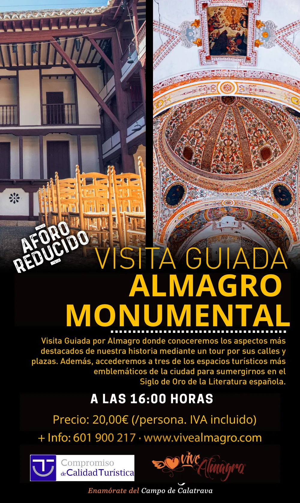 a las 16.00h y 20€