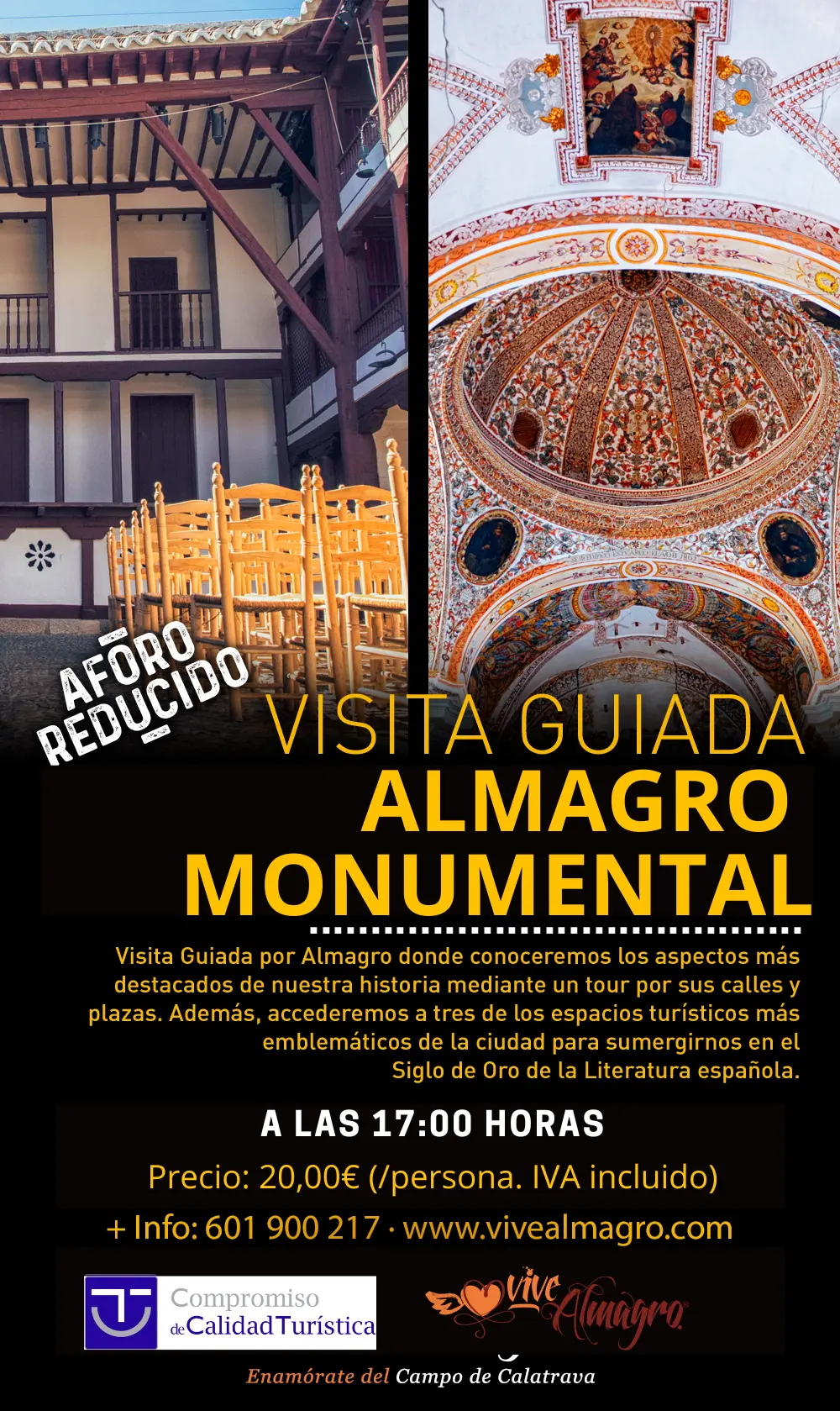 a las 17.00h y 20€