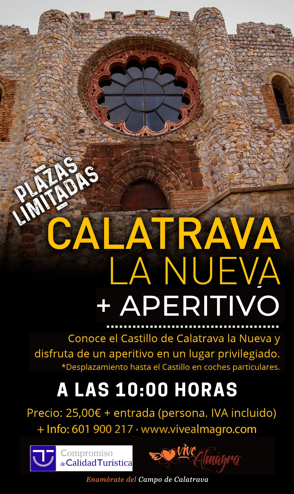 a las 10.00h y 25€ + entrada